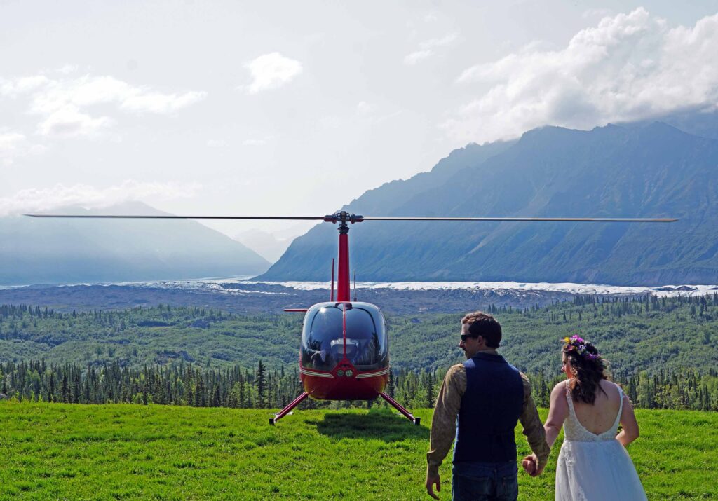Helicopter Wedding Takeoff